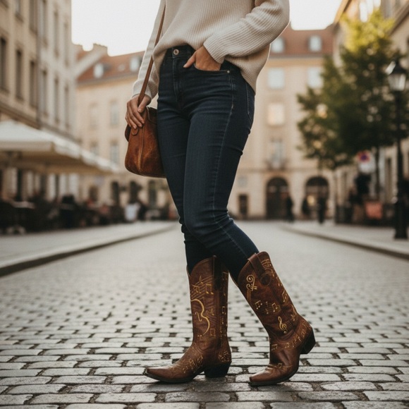 RARE Old Gringo Violina Music Note Cowboy Boots - Picture 3 of 16